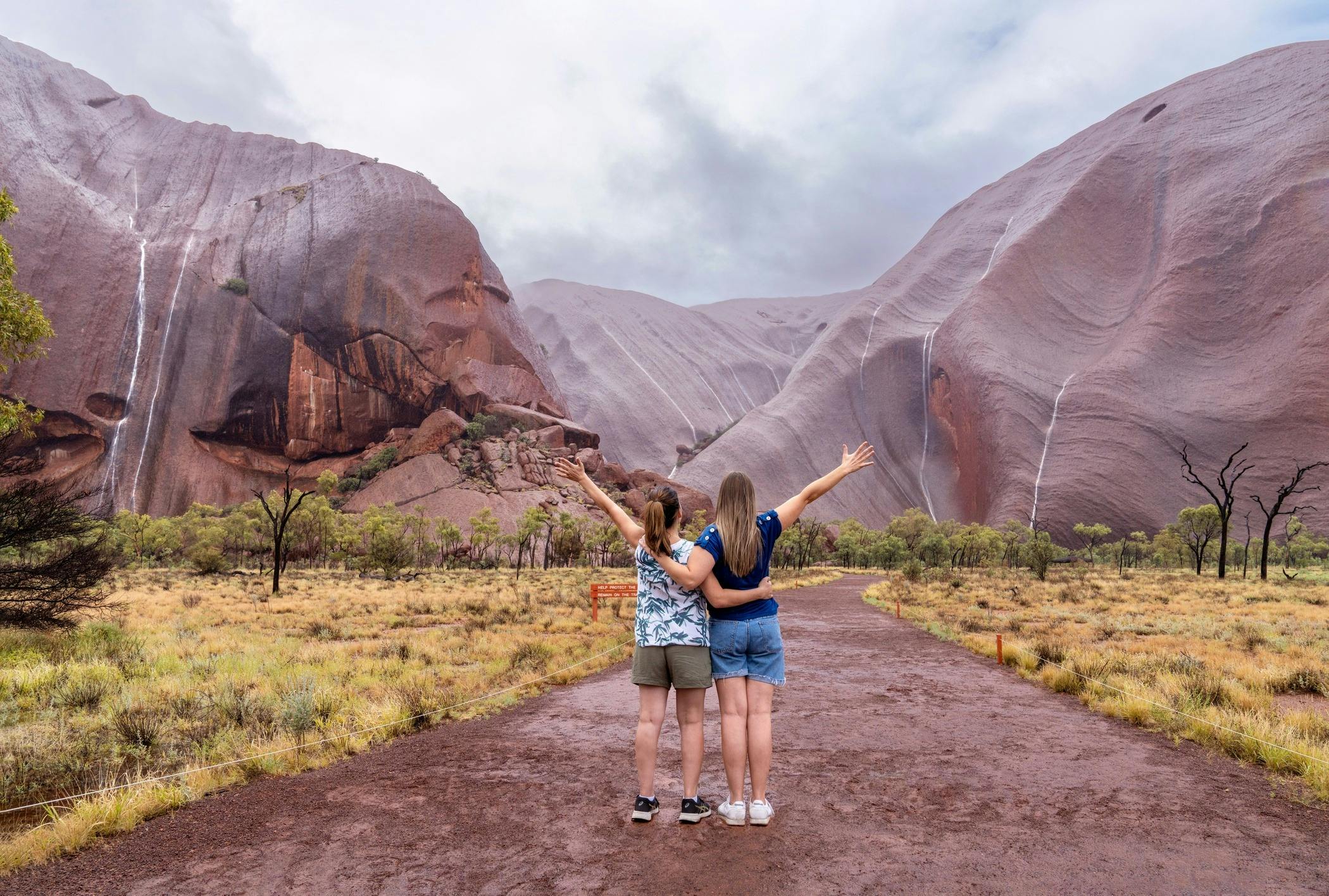 Friends at Uluru beautiful even in the wet