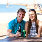 Relaxing at one of the stops on our Heli Pub Tour