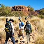 Walking towards Ormiston Gorge along the Larapinta with Australian Walking Holidays