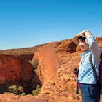 Young Woman enjoying the view over Kings Canyon