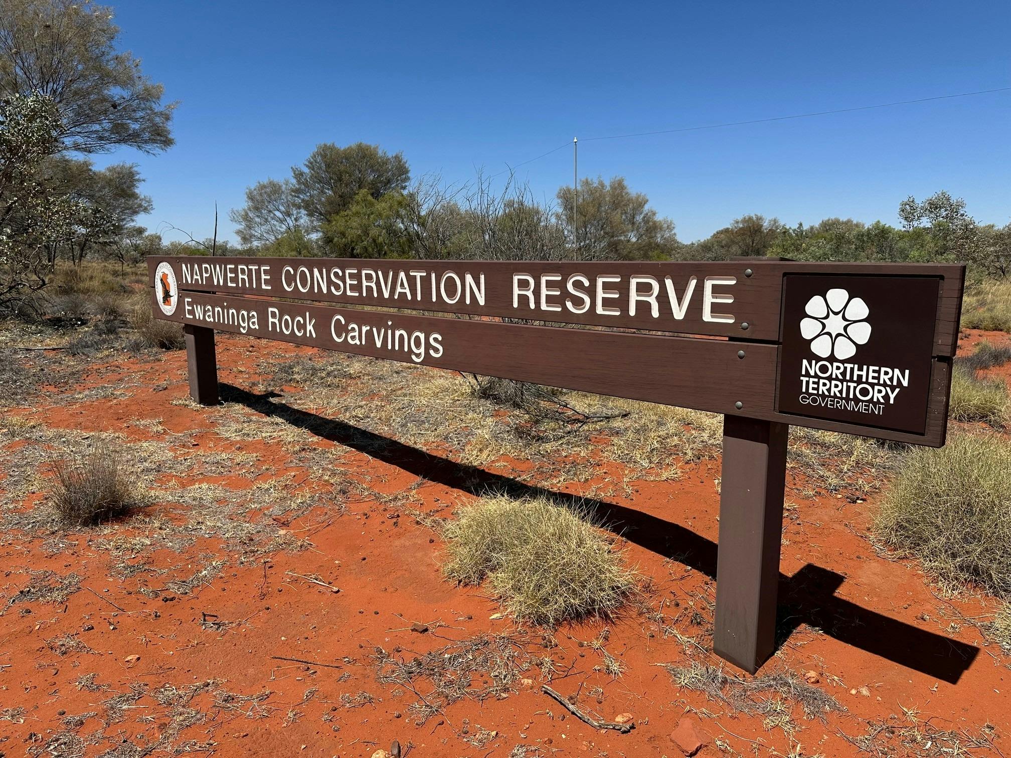 Entry sign at Ewaninga Conservation Reserve