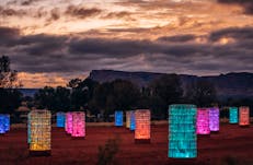 Light-Towers at sunrise