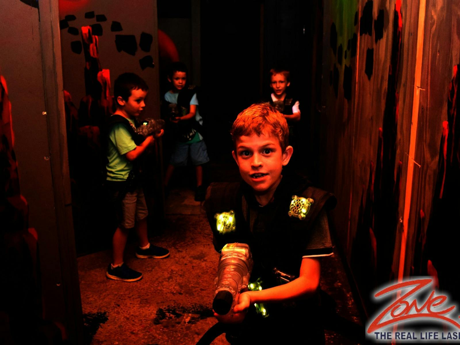 kids playing laser tag