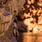 Looking through the red stone cliffs at Redbank Gorge