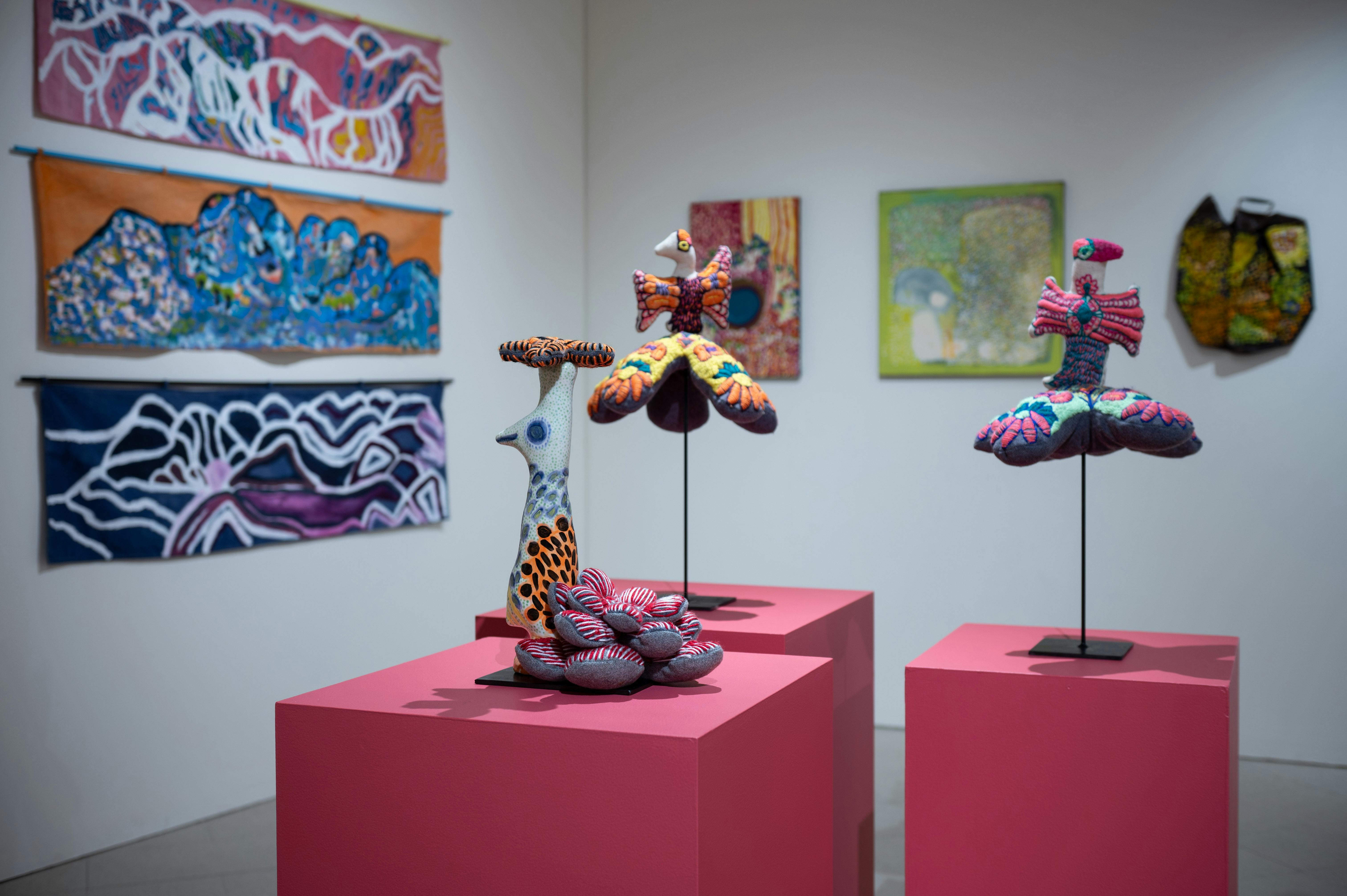 Desert Mob 2025 Exhibition featuring works by Yarrenyty Arltere Artists and Barkly Regional Arts.