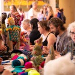 Desert Mob 2024 Marketplace soft sculpture workshop with Yarrenyty Arltere Artists.