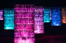 Light-Towers at night in Kings Canyon