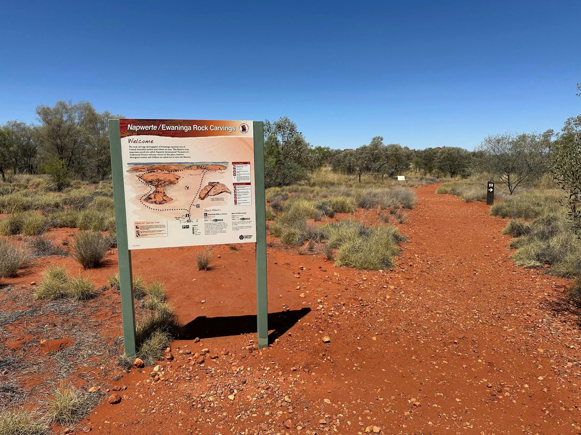 Interpretive signage at Ewaninga Conservation Reserve