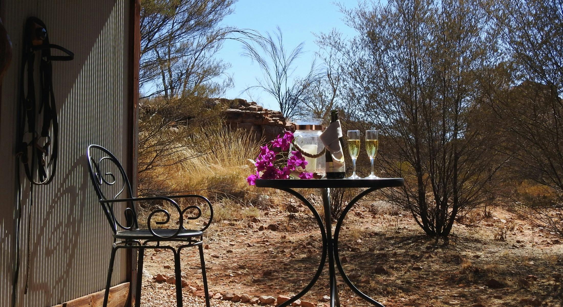 Cabin deck at Ooraminna Homestead