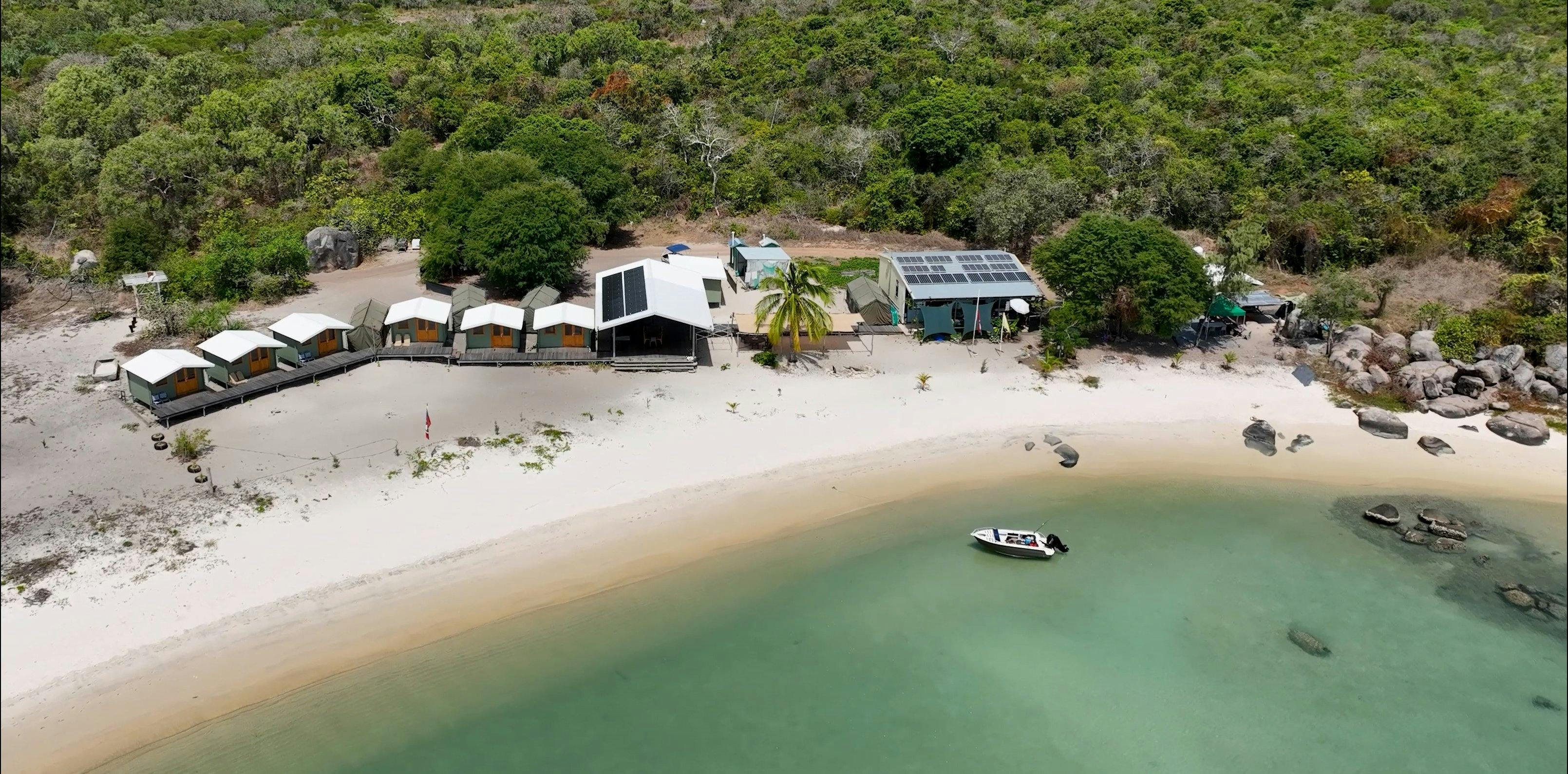 Bawaka Accommodation from a drone