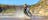 Rider negotiating a water crossing in Finke Gorge National Park