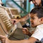 Kids can get hands-on with flying machines and equipment.