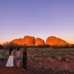 Kata Tjuta is approximately 40km west of Uluru, the ochre-coloured shapes are a mesmerising site.