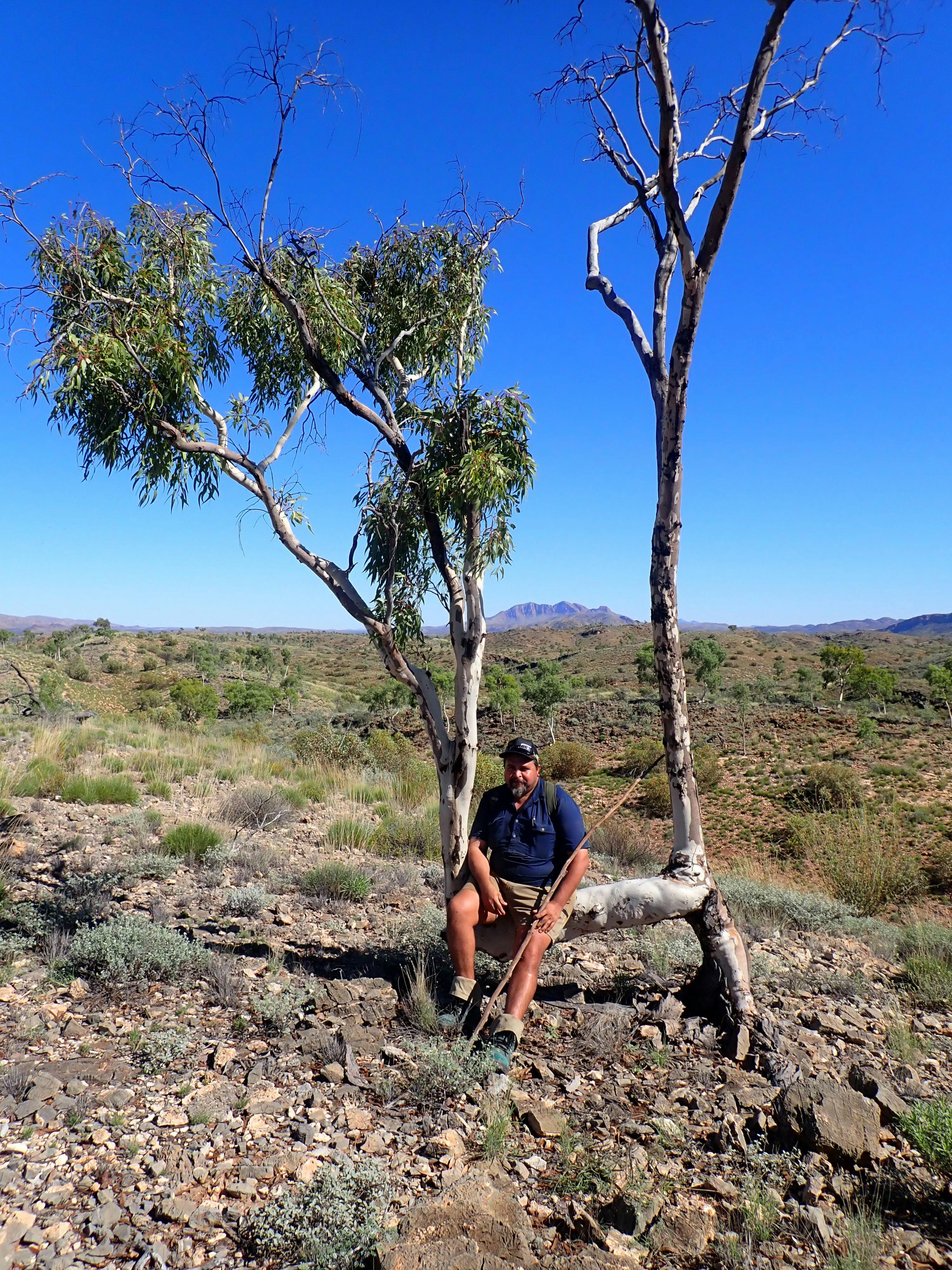 Picture of Director and Arrarnta Traditional Owner Bobby Abbott in the West MacDonnell Ranges
