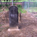 Photo of rudimentary graves at the cemetery.