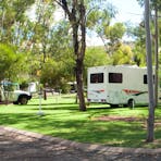 Motor homes, large sites, grassed sites, shade, clean and tidy