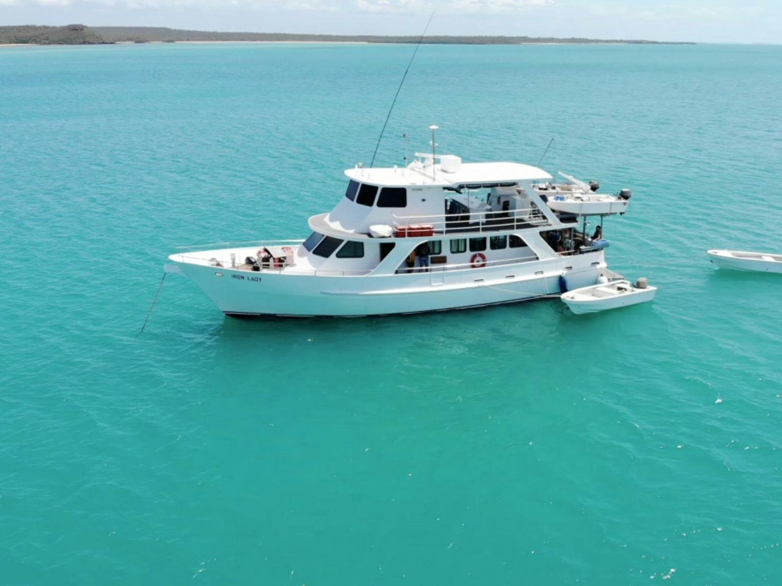 Australian Sportfishing Charters, Iron Lady anchored in Arnhem Land