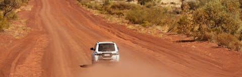 Car driving through outback NT