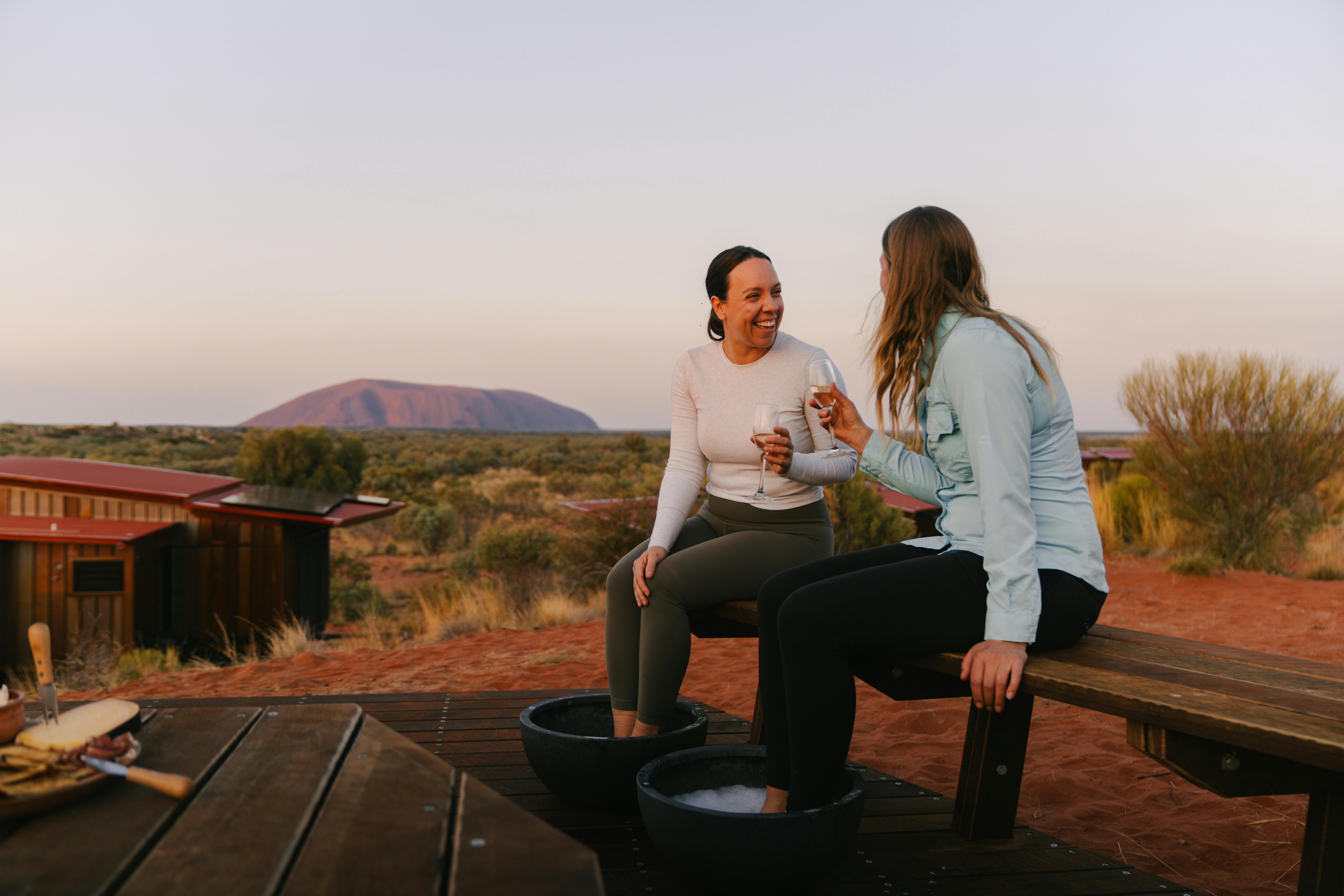 Foot spa after guided walking around Uluru