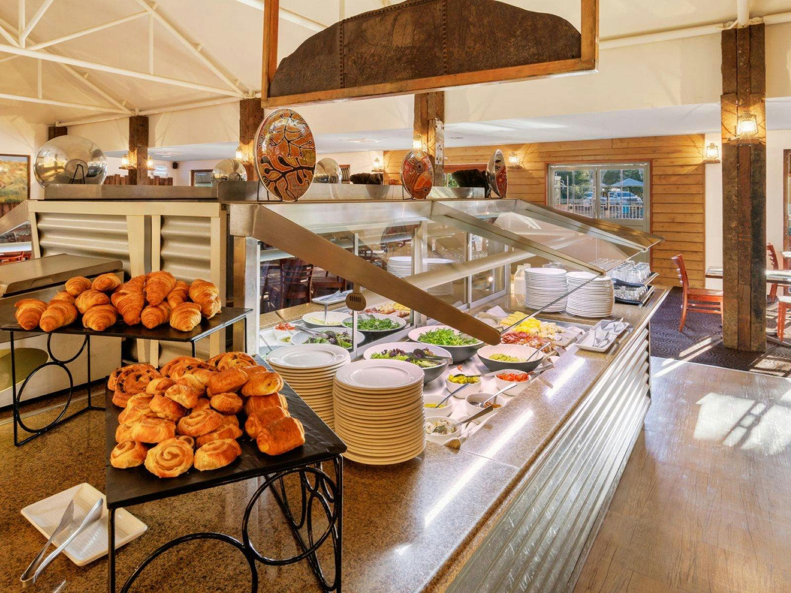 Breakfats buffet with pastries and fresh ingrediants