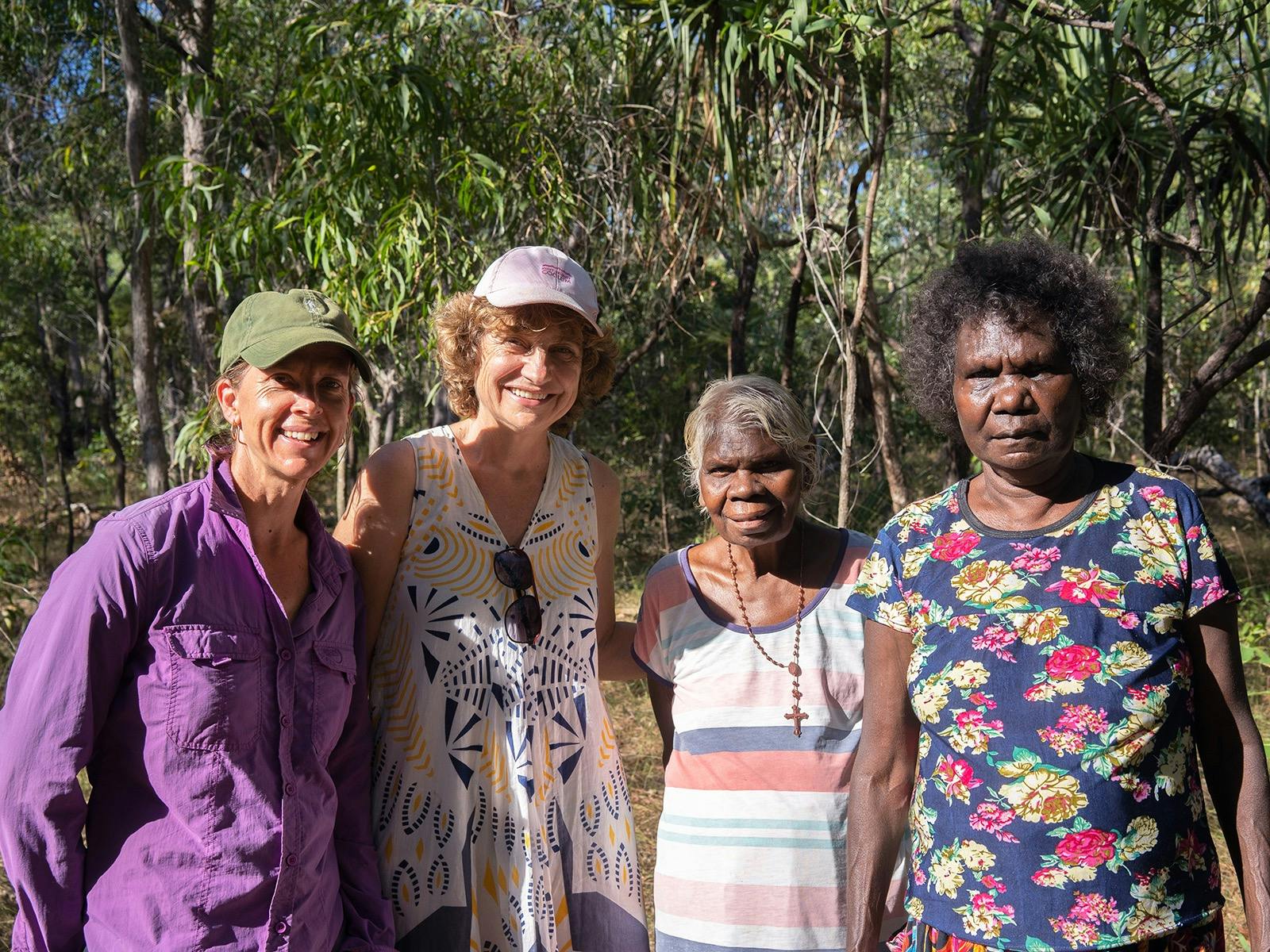 women setting-out to collect pandas (miyarti)