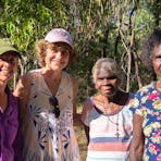 women setting-out to collect pandas (miyarti)