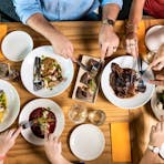 high-angle-food-table