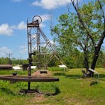 Mining machinery in the park.
