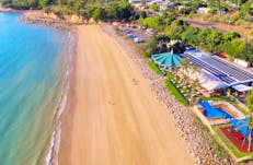 Arial view of the Darwin Trailer Boat Club overlooking the beach.