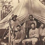 1869 - members of Goyder's survey party at their camp