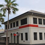 Front façade of the former Bank from the street.