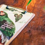 A menu on the table at Eva's Botanic Gardens Cafe.