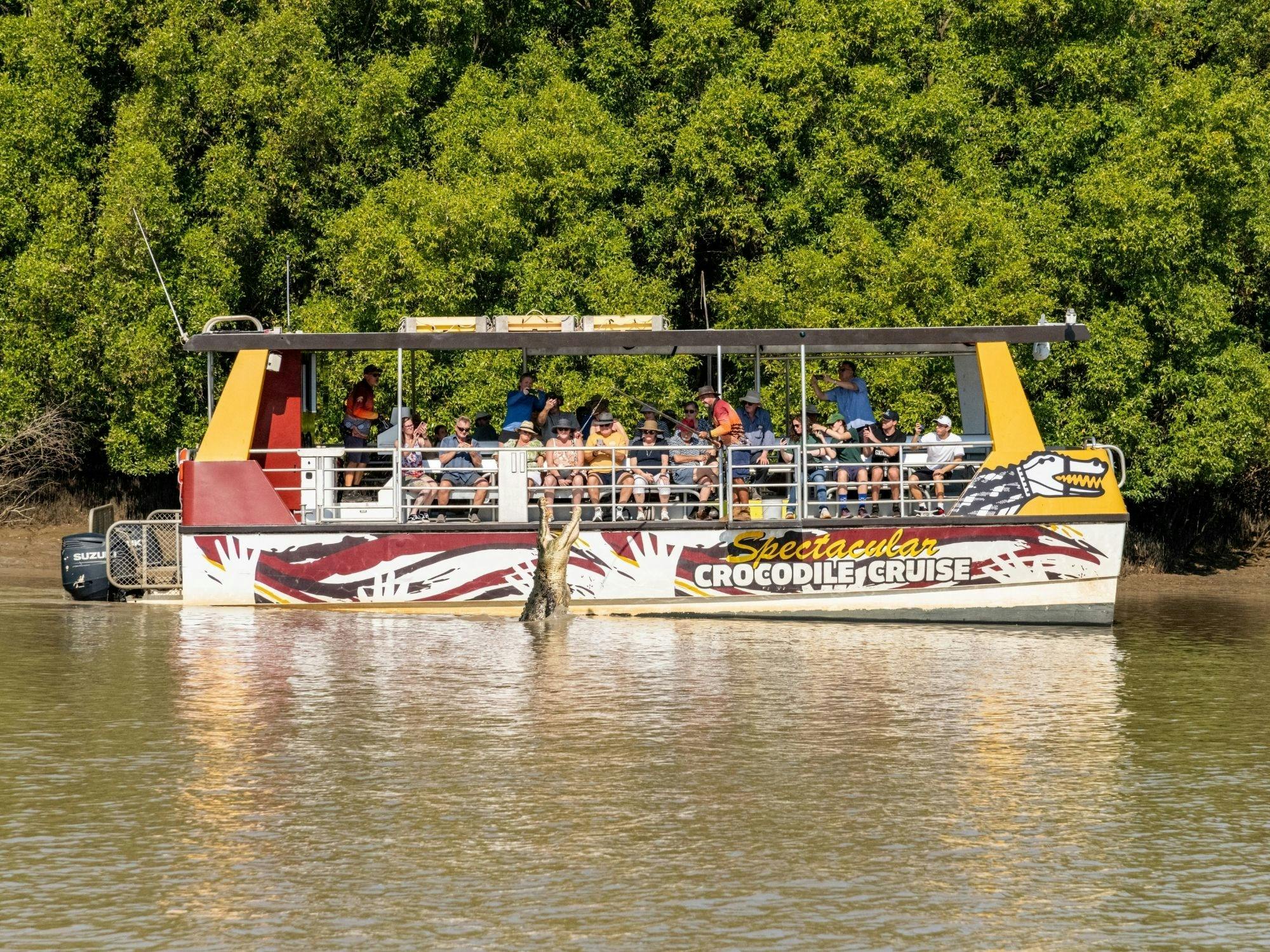 Wide shot of a crocodile being jumped from aboard CrocCat1