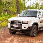 Toyota Prado at sunset in the NT