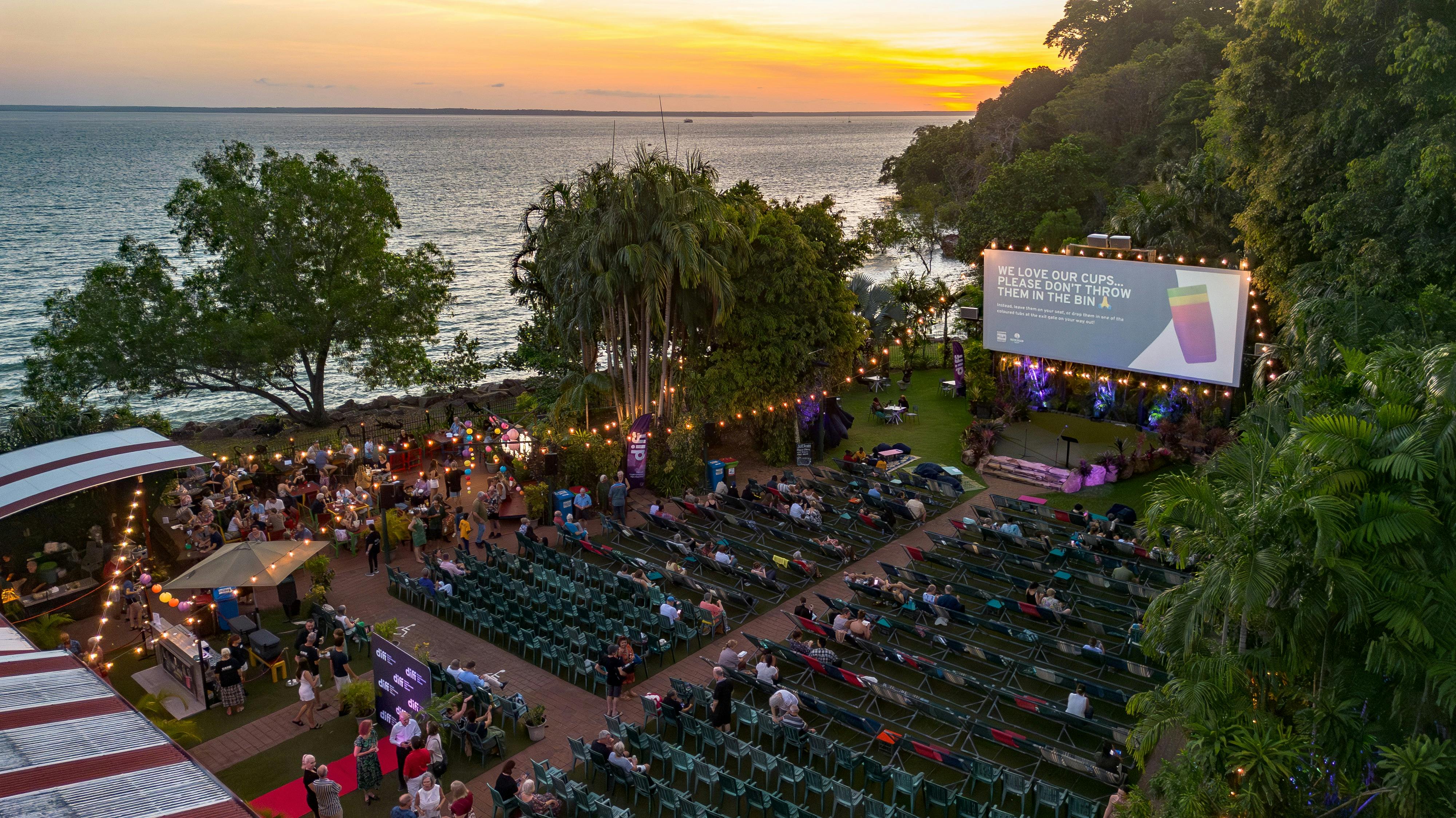 Aerial view of Deckchair Cinema