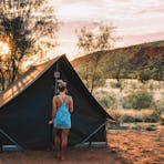 A camping tent at Glen Helen