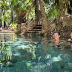 Visitors relaxing in the Mataranka Thermal Pool