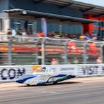 solar car races on the track