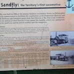 interpretative panel adjacent to the locomotive.