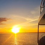 aboard Iron Lady at sunset