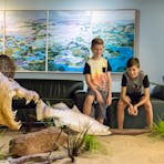 With sculptures and technology in the foyer we keep everyone entertained