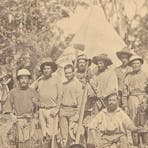 1869 - some members of Goyder's government survey party at their camp.