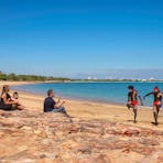 Aboriginal smoking ceremony and dancing at East Point Reserve
