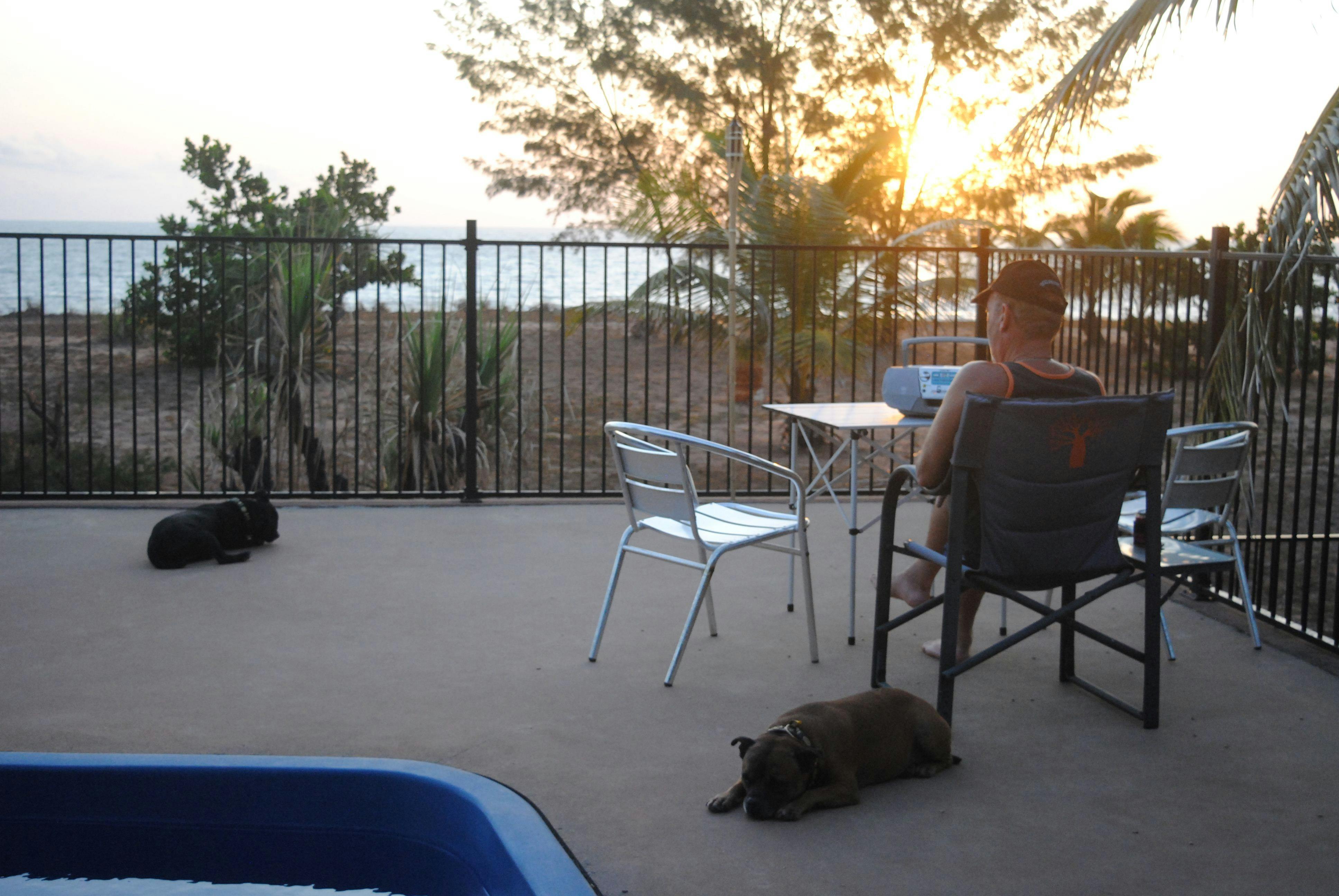 Tex,  Mel,  Arnie and that sunset