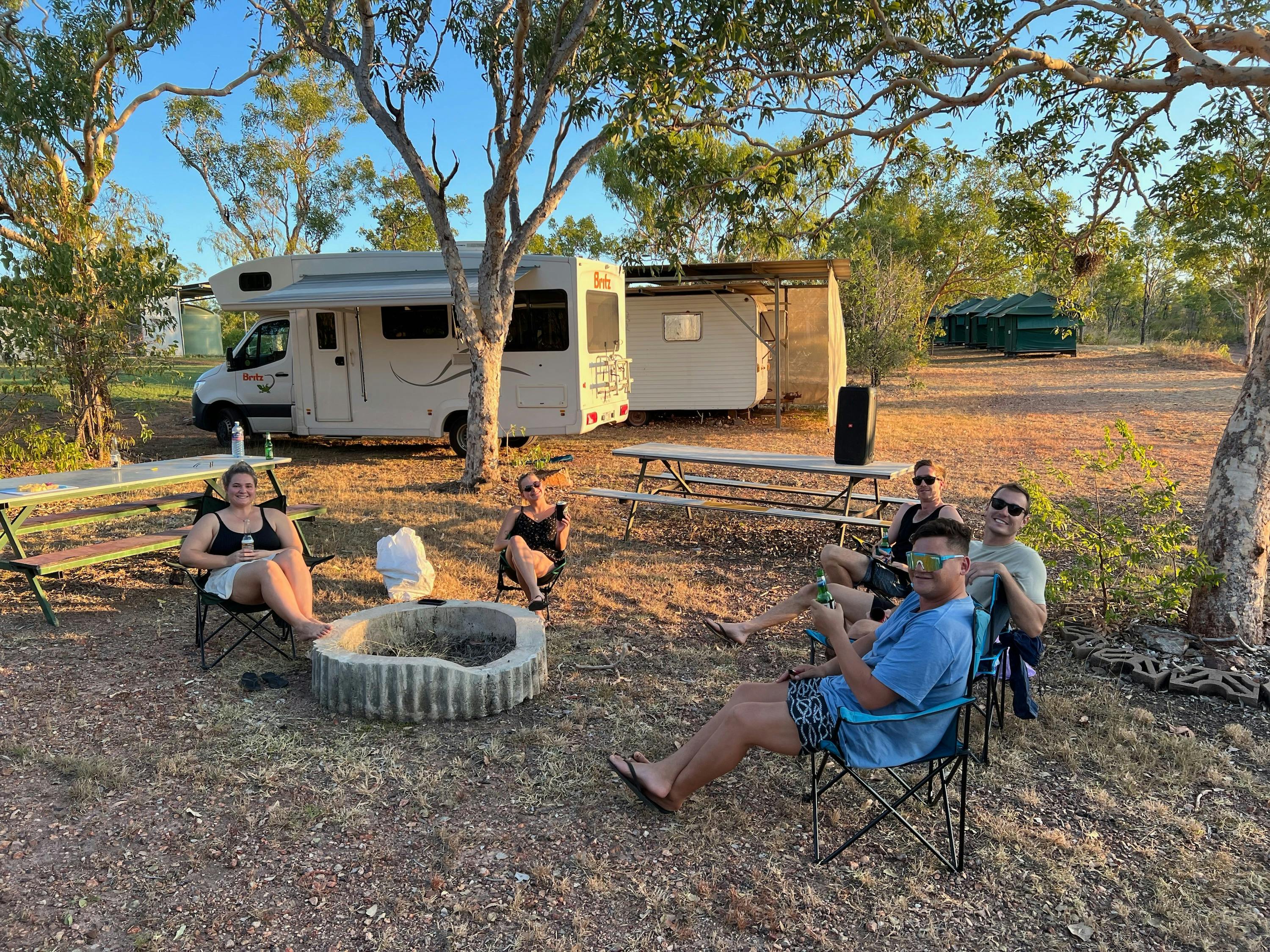 Happy campers enjoy the serenity