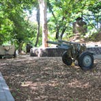 Armaments on display at the base of Gun Turret No.2.