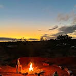 Campfire at sunset