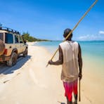 Spear fishing on the beach Bawaka homeland