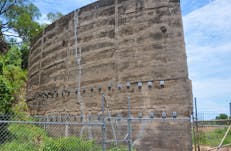 Detail of oil tank wall