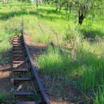 Detail of track and innovative sleepers - south of the bridge